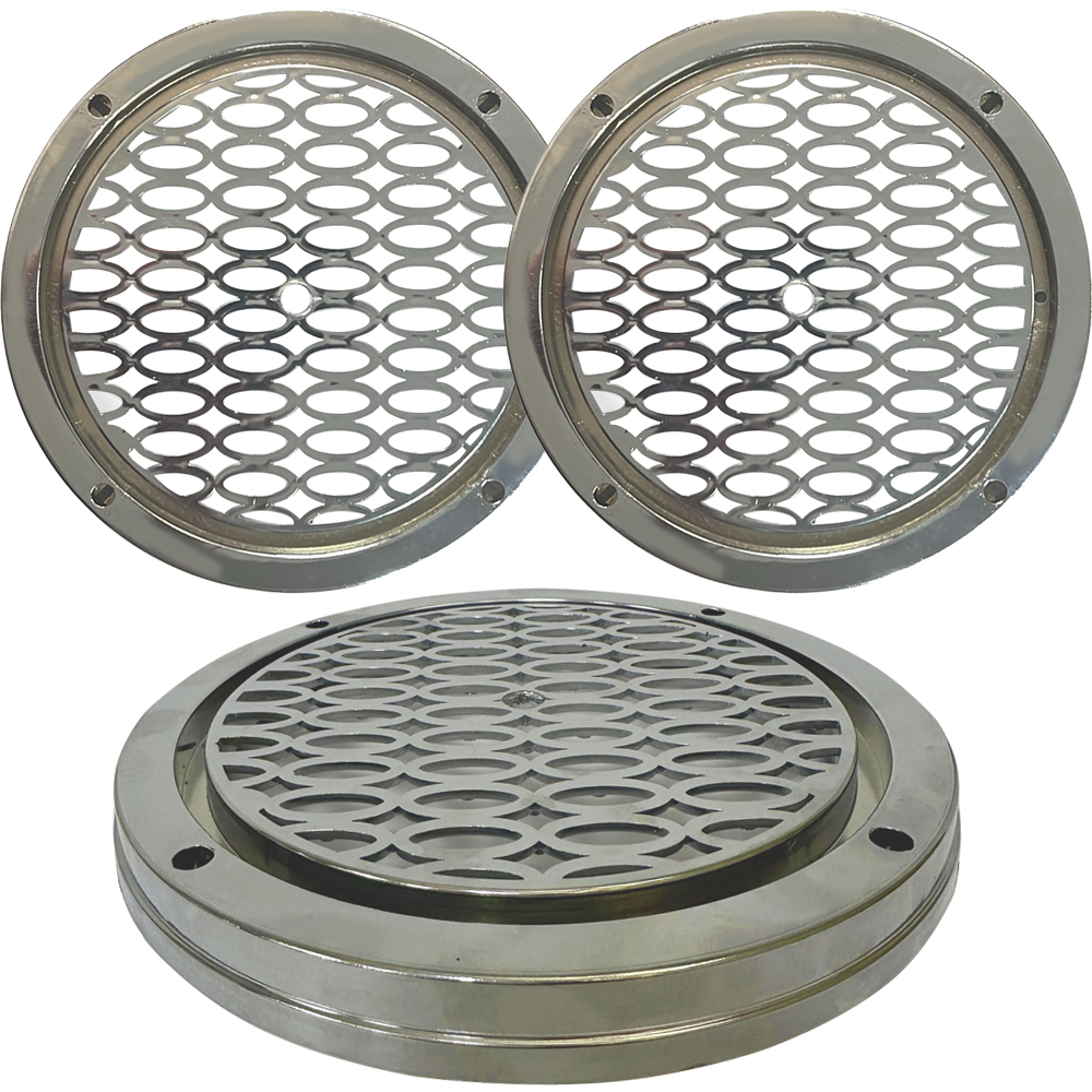 Krom Hoparlör Kapak Led Takılabilir 16 20cm Oval 2 Adet Poke PK-4470