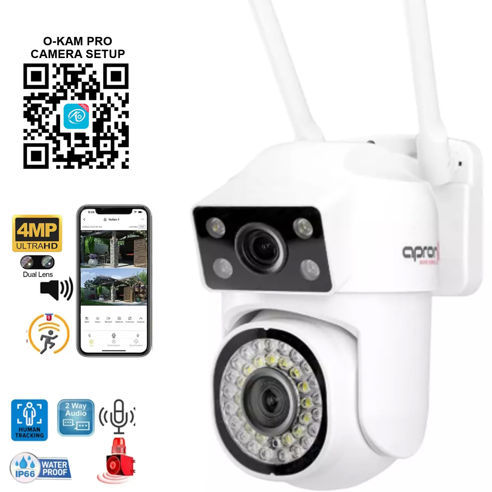 Wifi PTZ 3 Kamera 9MP Gece Renkli Sesli Alarmlı Apronx WP-390  R42