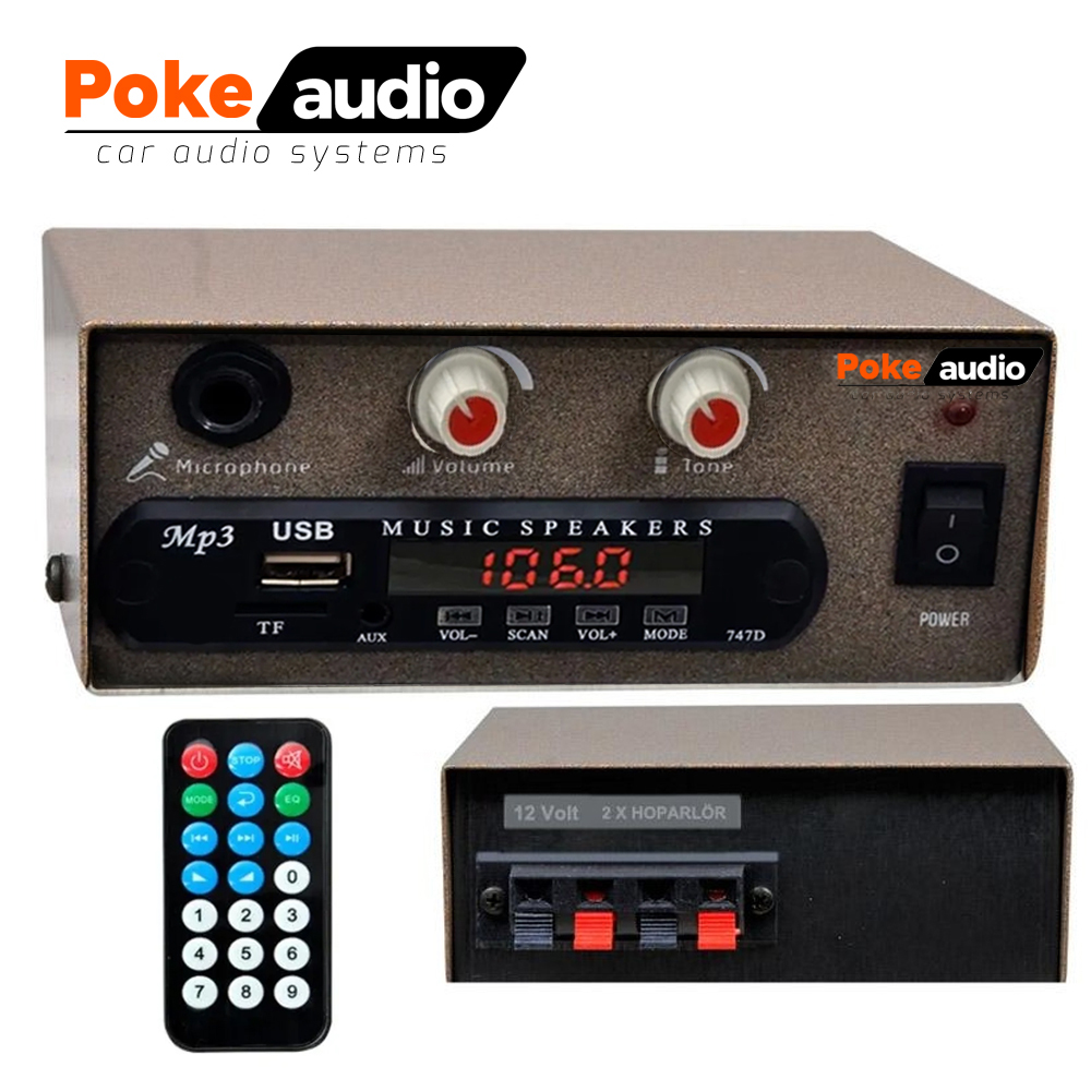 Pazarcı Anfi 50w Usb Sd Fm Metal Kasa Poke PK-4633