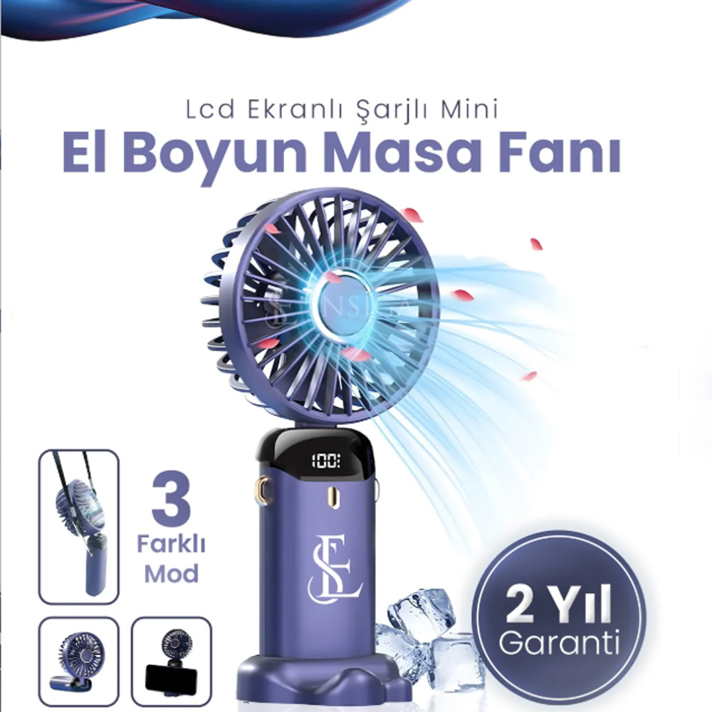 El Fanı Vanti̇latör Şarjlı Dijital Ekranlı FN-42