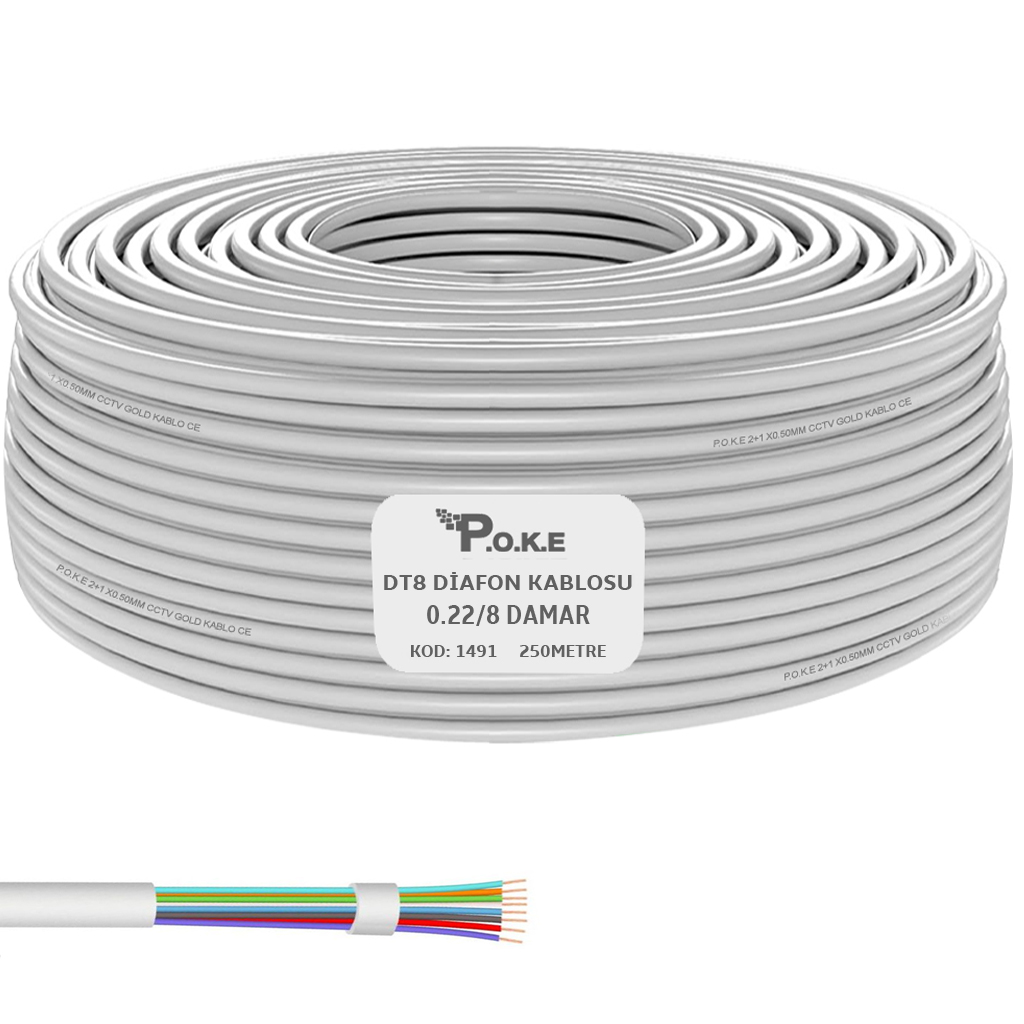 DT8 Diafon Kablosu 250mt Poke PK-1491