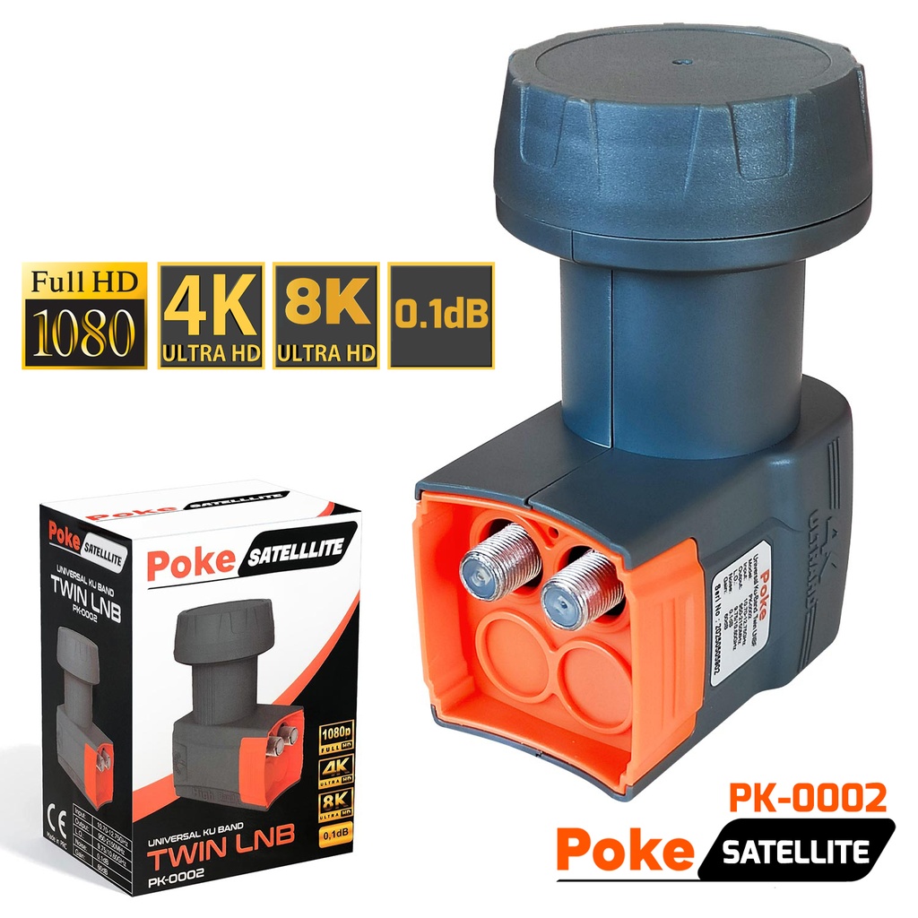 İkili Lnb Twin Yeni 0.1DB 5G 3D 4-8K Poke PK-0002