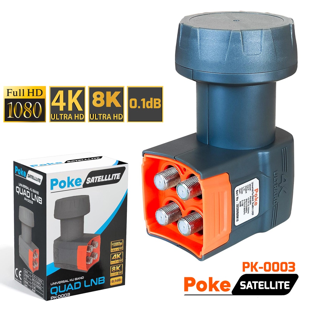 Dörtlü Lnb Quad Yeni 0.1DB 5G 3D 4-8K Poke PK-0003