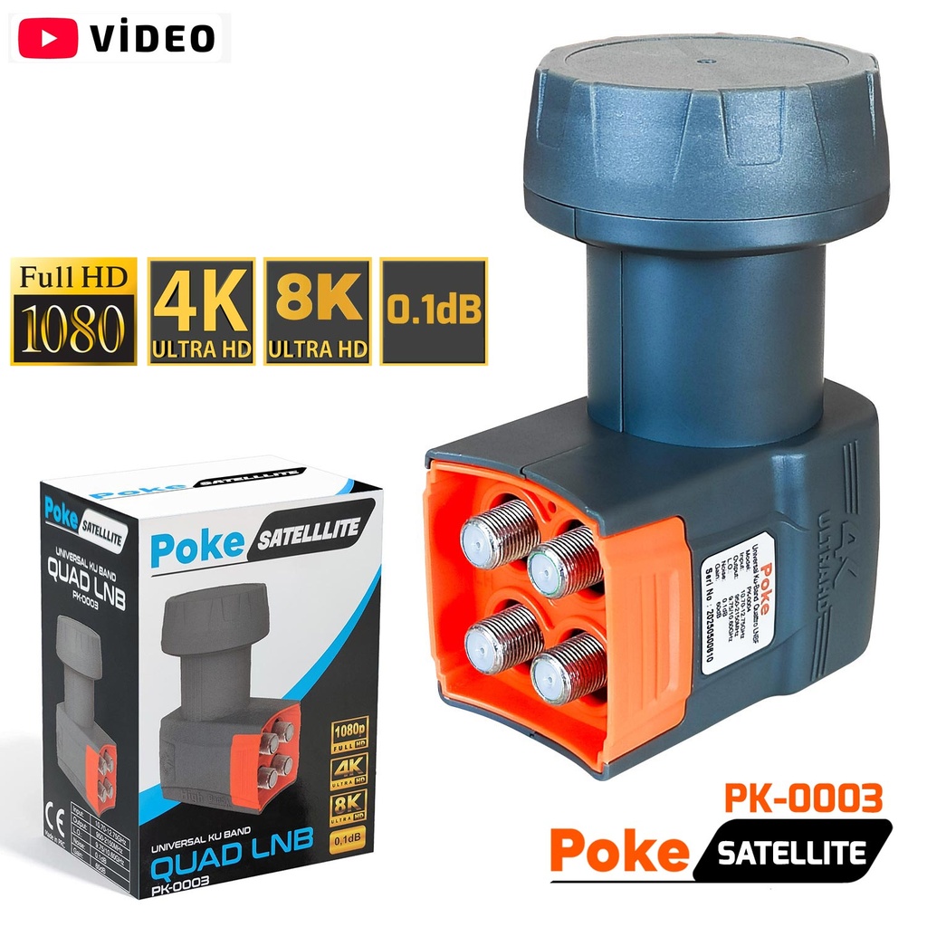 Dörtlü Lnb Quad Yeni 0.1DB 5G 3D 4-8K Poke PK-0003