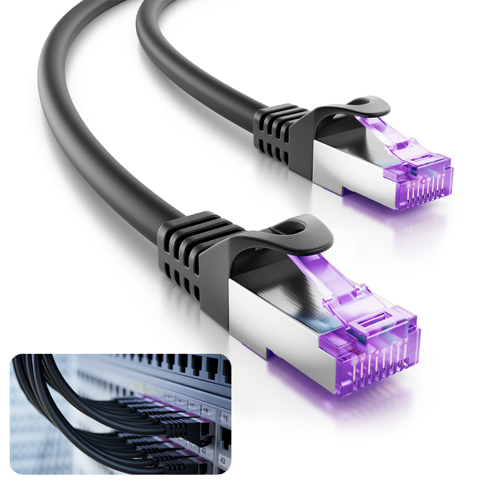Bakır Cat6 Patch Kablo SFTP/PIMF Siyah 50cm Beek BC-S6A00BL