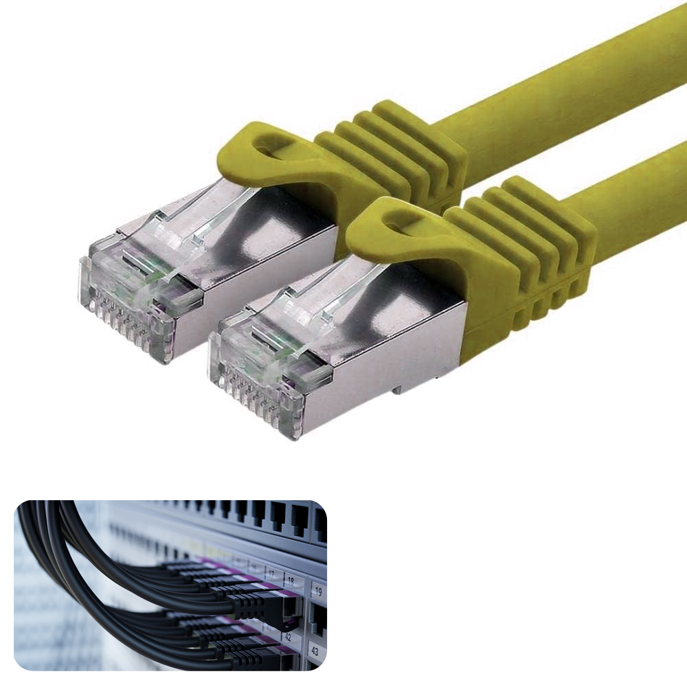 Bakır Cat6 Patch Kablo SFTP/PIMF Sarı 50cm Beek BC-S6A005Y