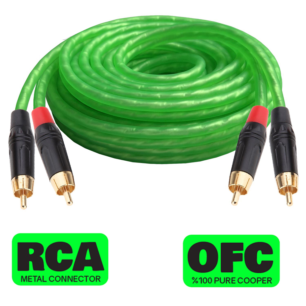 Oto Anfi Kablo Metal 2rca 2rca OFC Bakır 5mt Navex PK-003