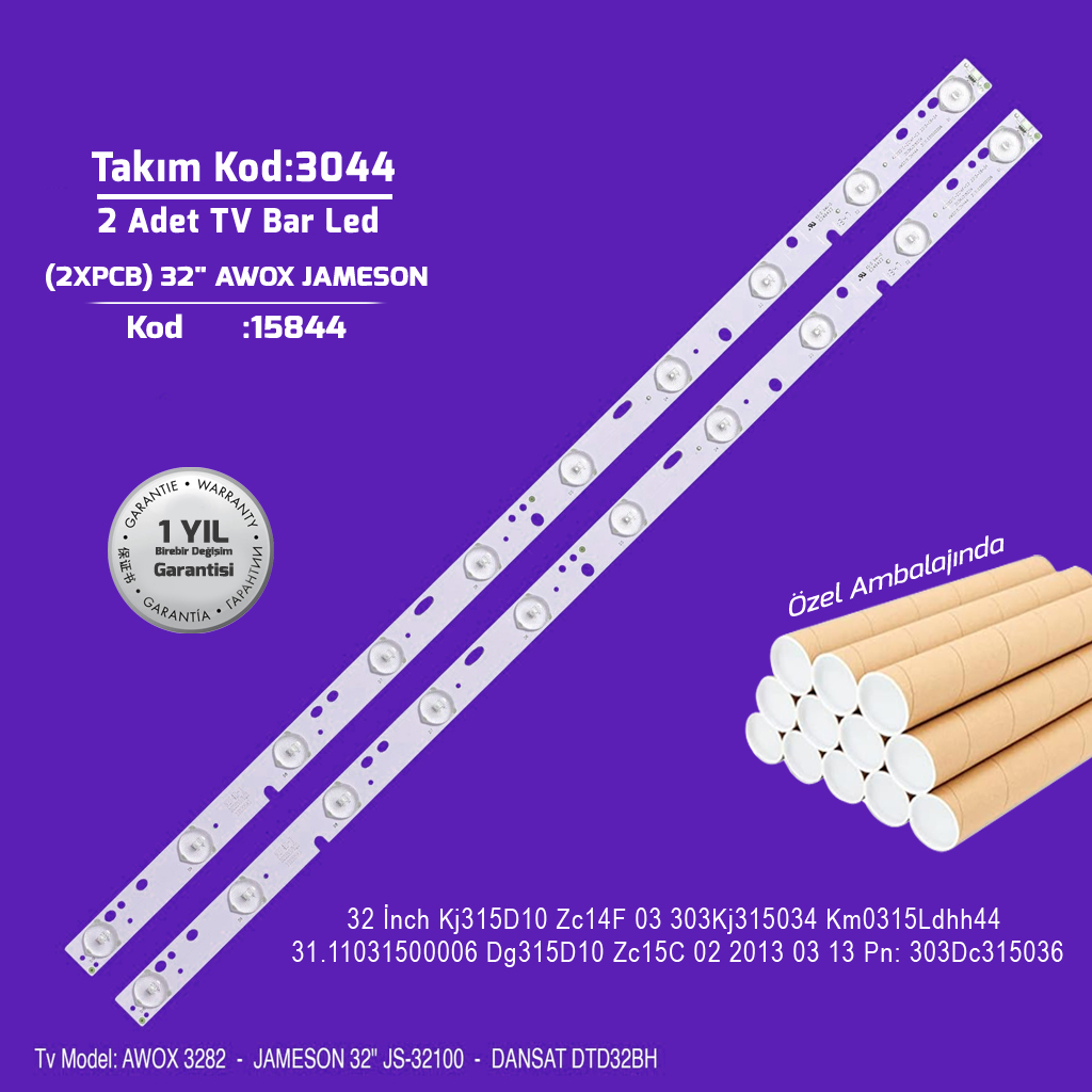 32'' Kj315D10 Zc14F 03 303Kj315034 Km0315Ldhh44 31.11031500006 Dg315D10 Zc15C 02 2013 03 13 Pn: 303Dc315036 2 Adet Tv Bar Led