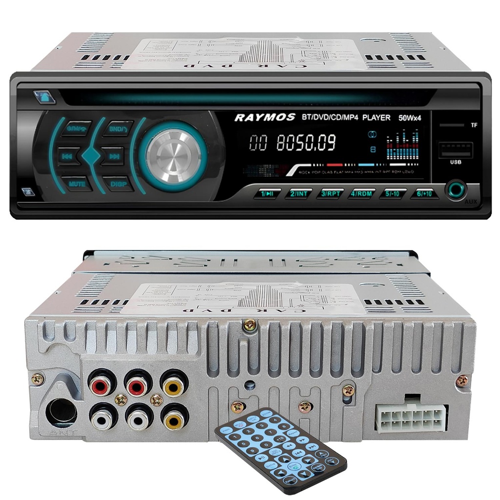 Oto Teyp Bluetooth DVD FM 4x52w 3 Anfi Çıkışlı Raymos  RDV-2012BT