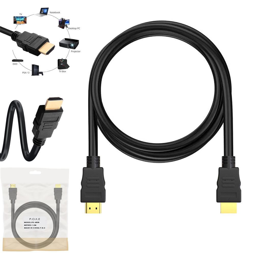 Hdmi Kablo 1.4v 4K Gold 1.5mt Poke PK-6858