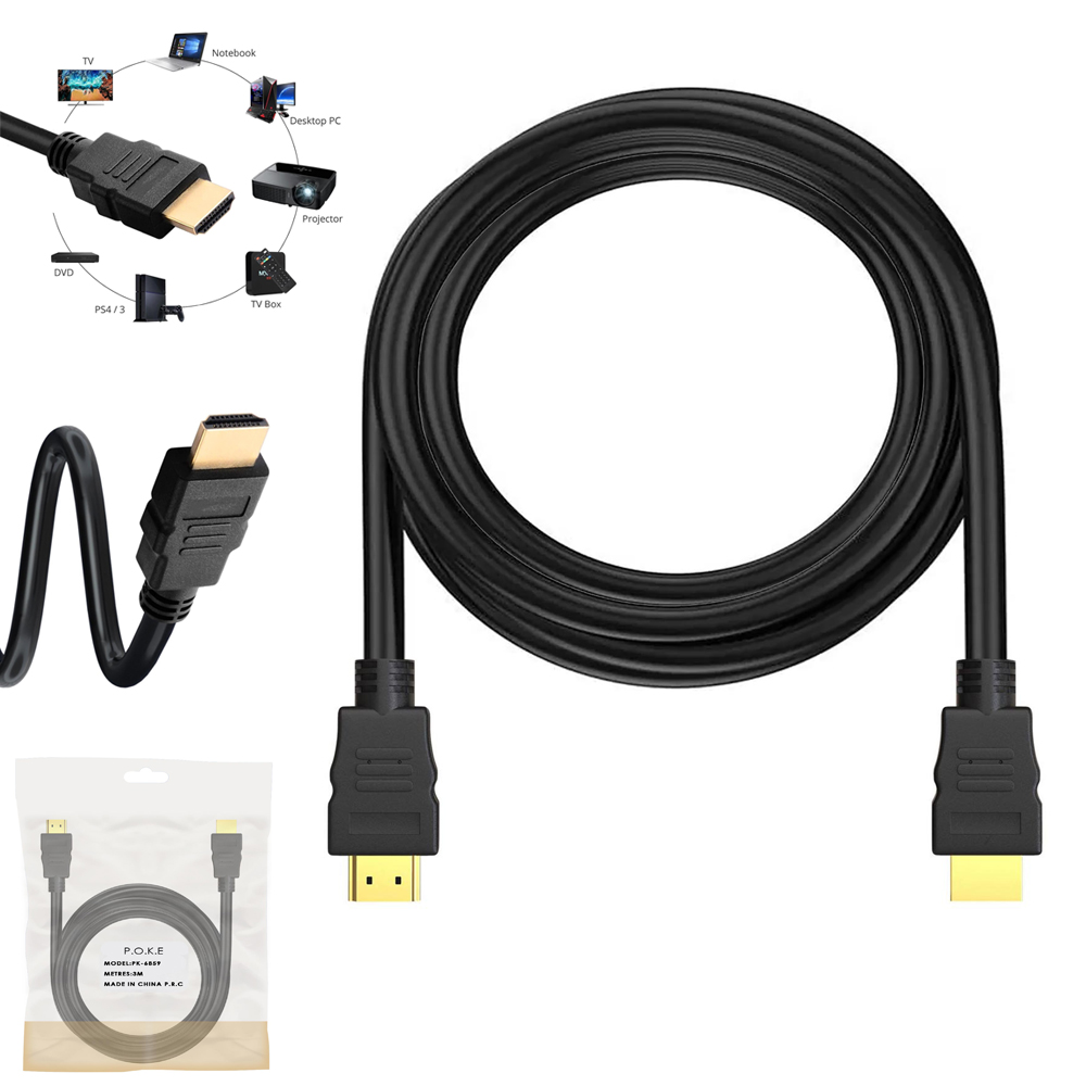 Hdmi Kablo 1.4v 4K Gold 3mt Poke PK-6859