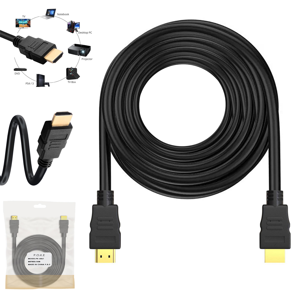 Hdmi Kablo 1.4v 4K Gold 10mt Poke PK-6861