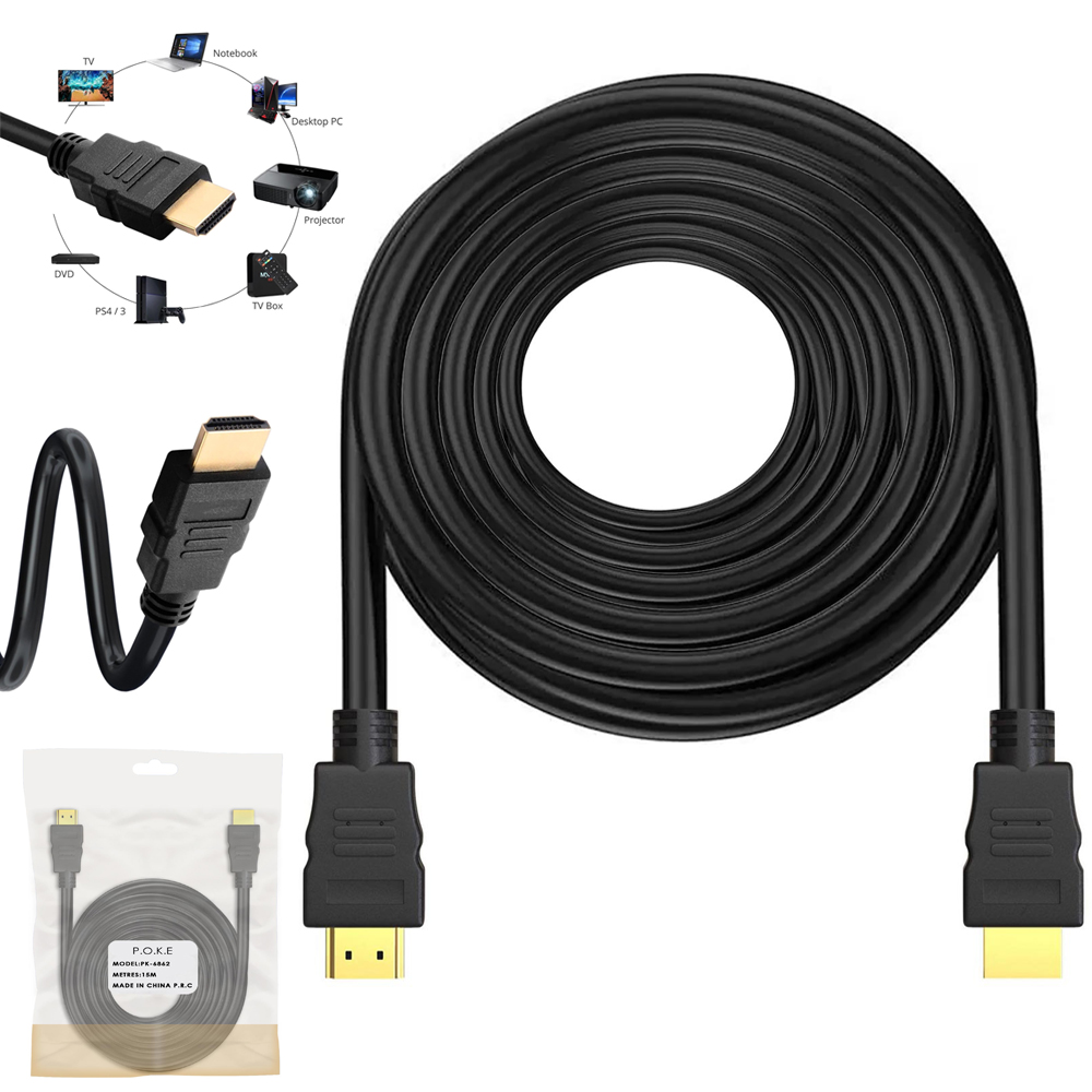 Hdmi Kablo 1.4v 15mt Gold Poke PK-6862