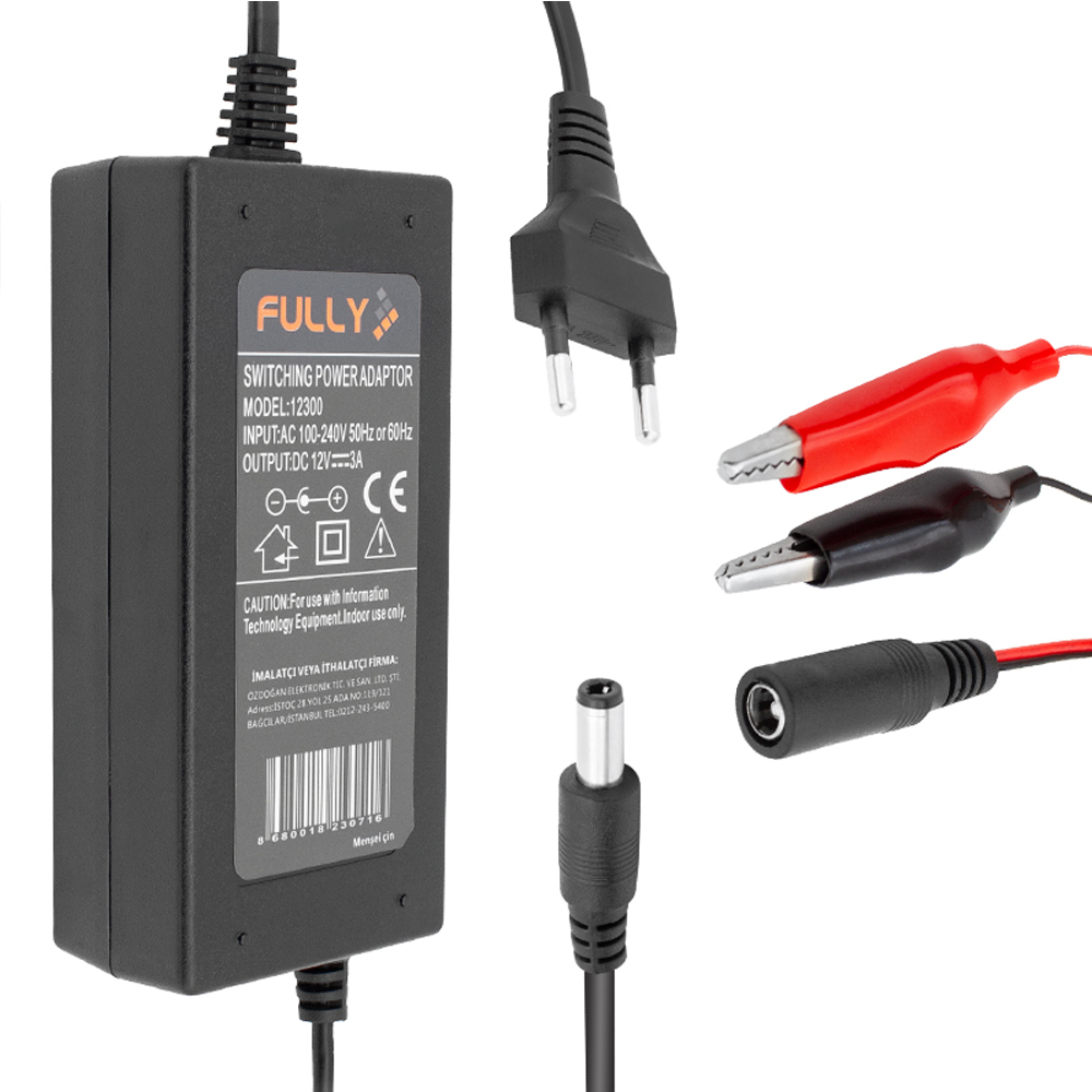 Akü Şarj Aleti 12v 3a Fully O-12300-1