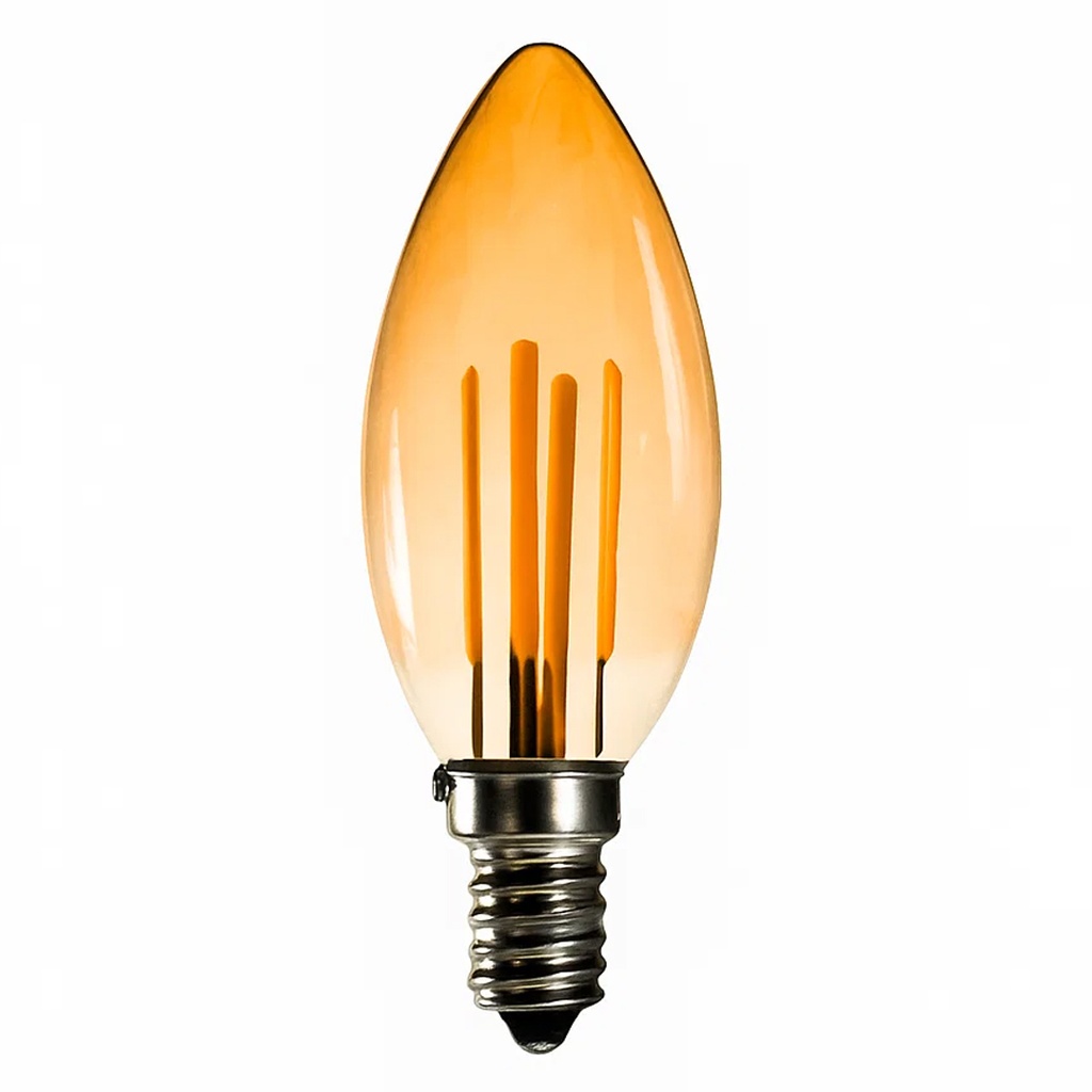 Rustik Buji Mum Ampul 5w Amber Kırılmaz Mika E14 Ledx BR-AL05