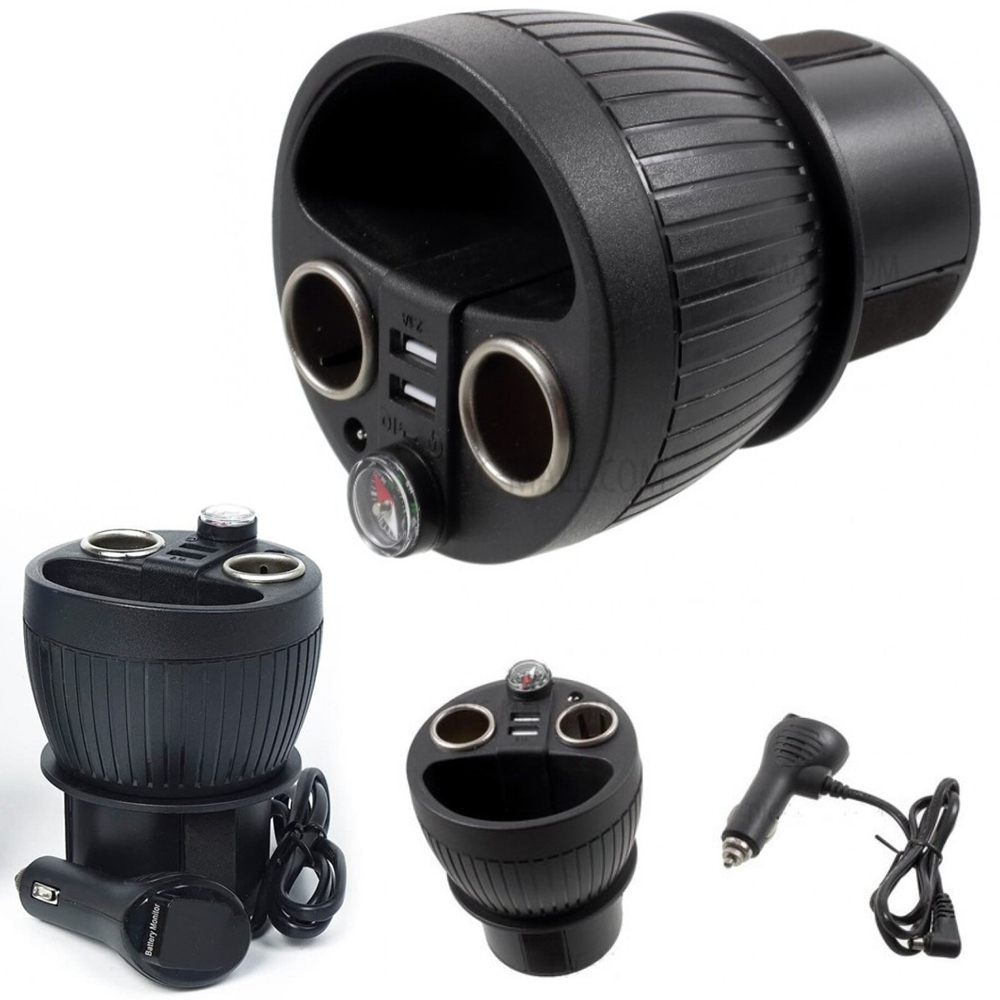 Araç Çakmak Çoklayıcı ikili çift Usb'li 120w 80cm Kablolu 12-24V Olesson 25570