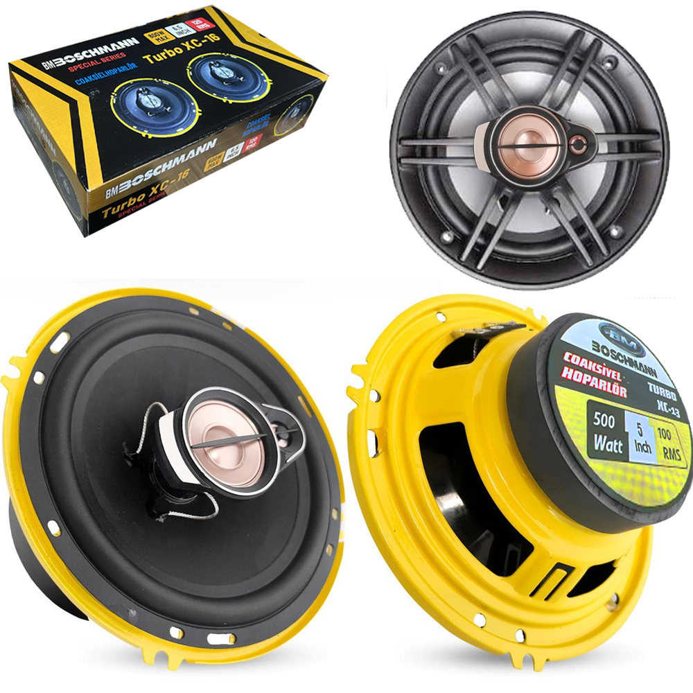 Oto Hoparlör Koaksiyel 16cm 600w Tweeterli Kapaklı 2 Adet Boschmann Turbo XC-16