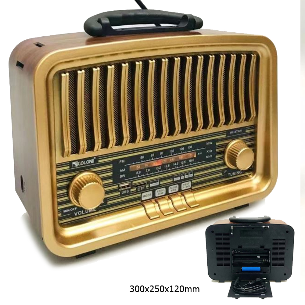 Nostalji Radyo Bluetooth Speaker Bass Bt Fm Usb Sd Rose SP-429