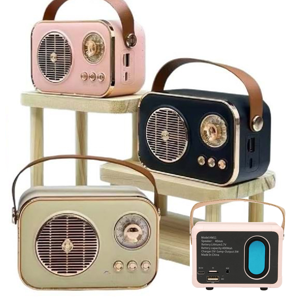 Nostalji Radyo Bluetooth Speaker Bass Bt Fm Usb Sd Rose SP-420