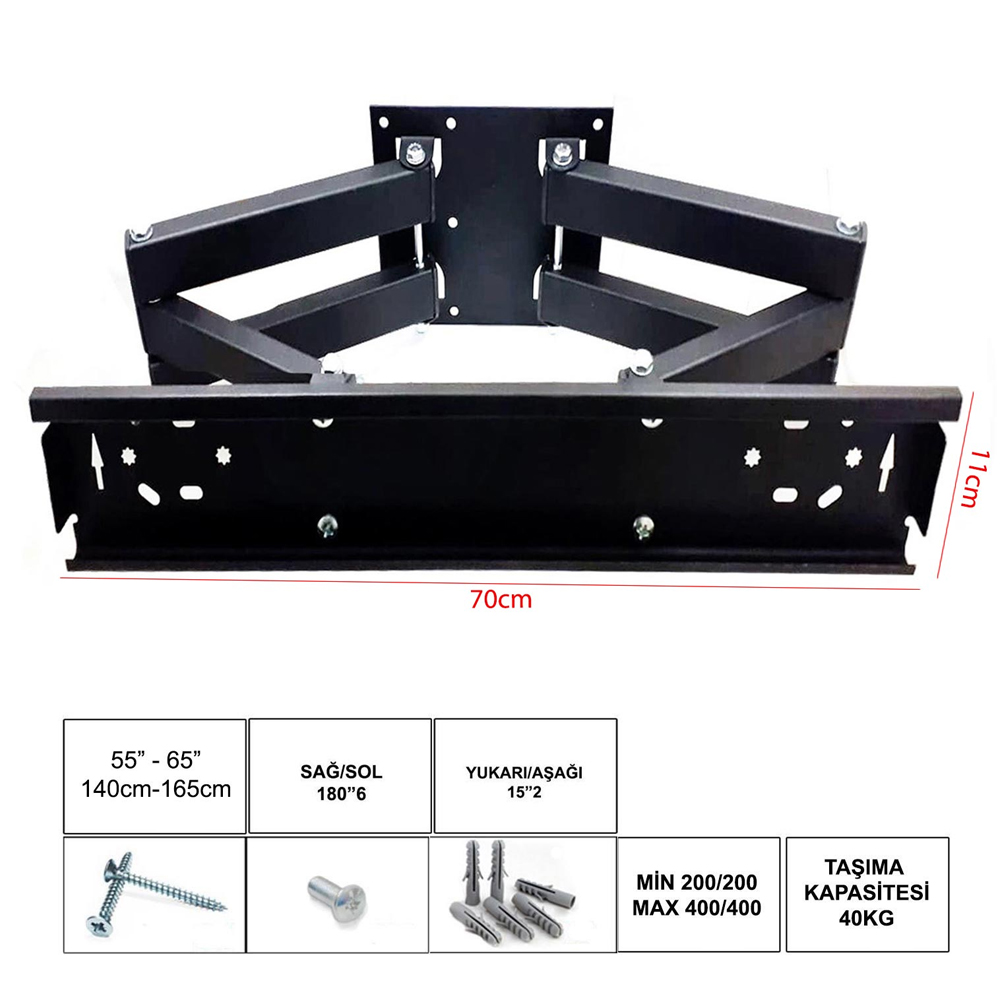 55'' 65'' 140-165cm Lcd Askı Aparatı 6 kollu Hareketli UFİX UF-6011AH