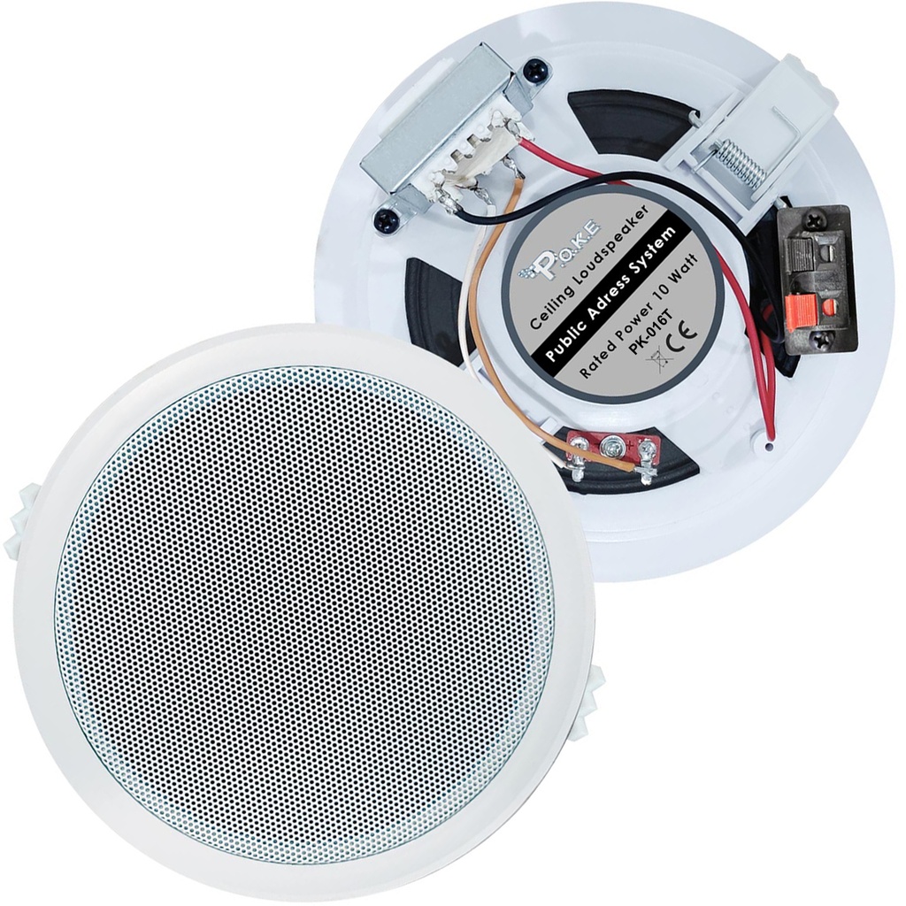 16cm Alçıpan Tavan Hoparlör 20w Trafolu 100v Poke PK-016T