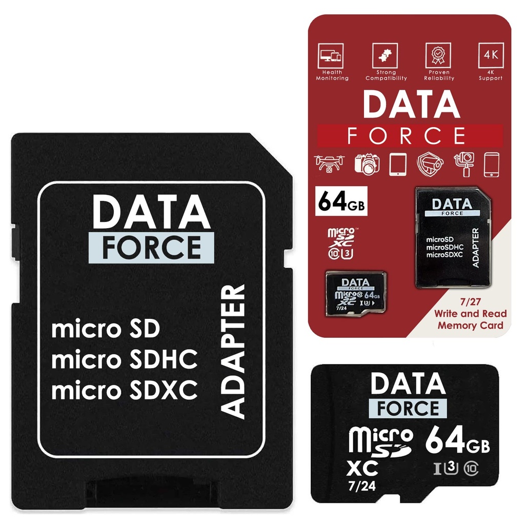 64GB 7/24 Güvenlik Hafıza Kartı Micro SD 64GB 3U Data DT-64