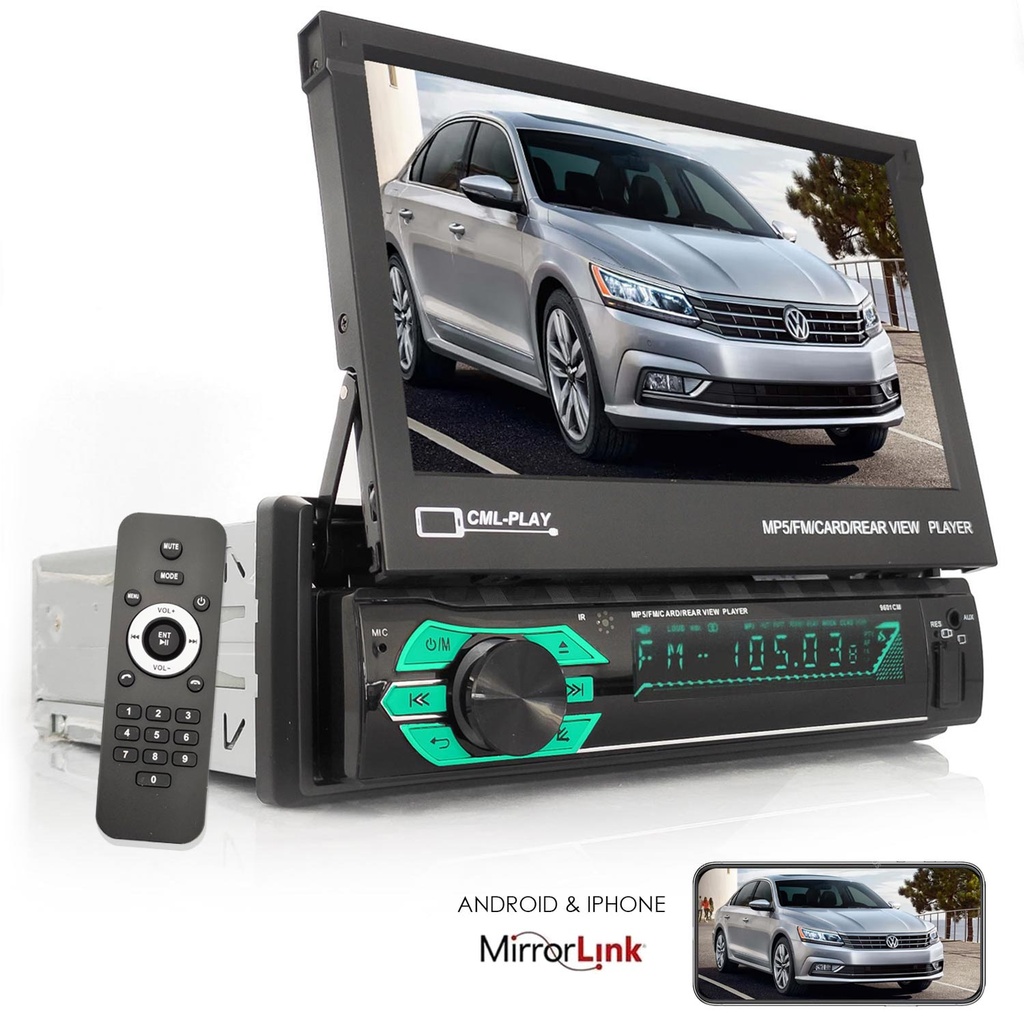 7'' İndash Teyp 4x45w Mirrorlink BT Dual USB TF AUX Poke PK-6017