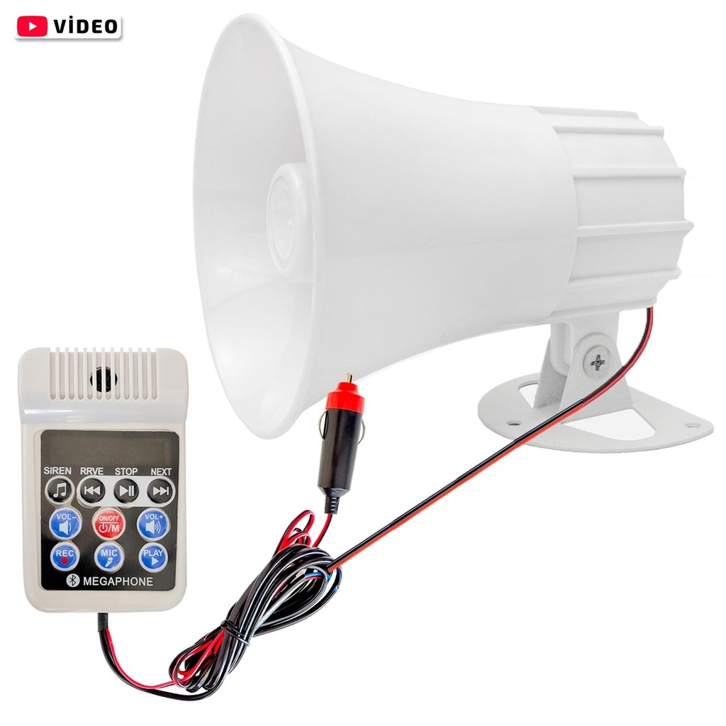 Pazarcı Horn Hoparlör Ses Kayıtlı USB SD 20w Tak Kullan Poke PK-8025