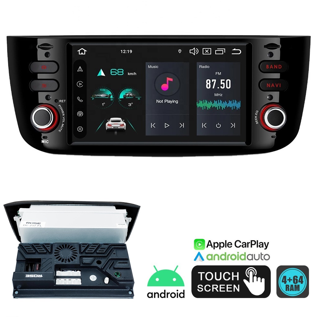 9'' Fiat Linea Urban Punto 4-64 Multimedya HD IPS Carplay Rose DC-217FL