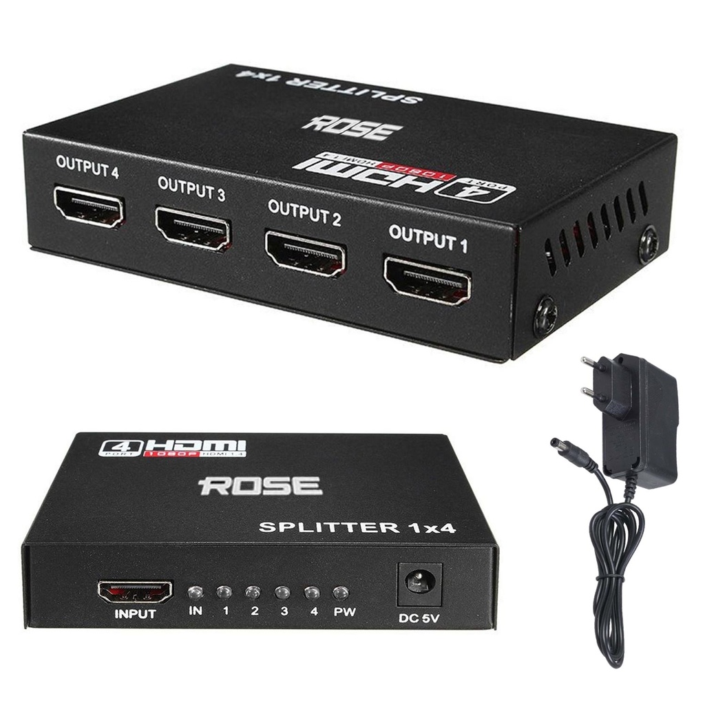 1x4 Hdmi Splitter Hdmi Çoklayıcı Rose HDMI-104
