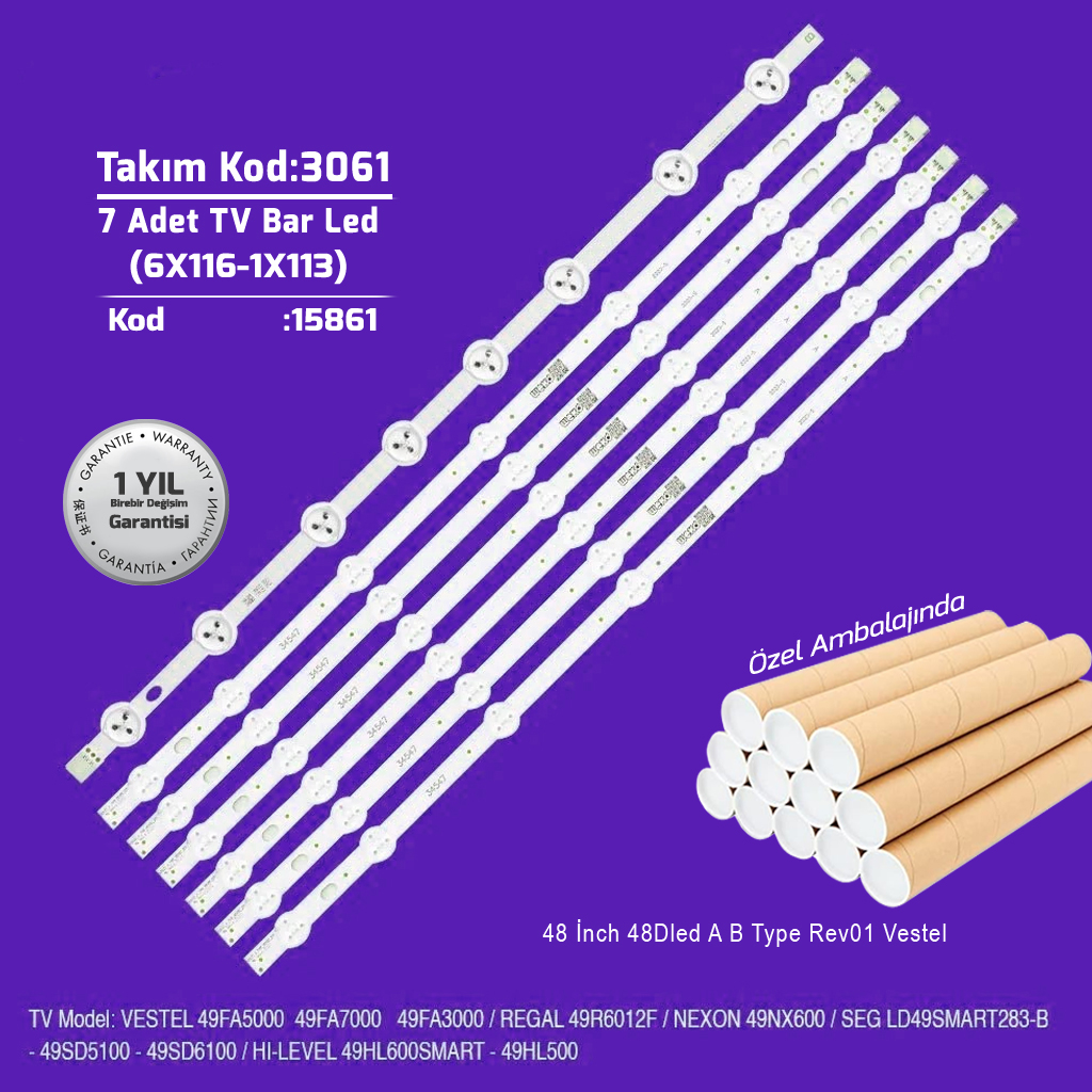 48'' 48Dled A B Type Rev01 Vestel 7adet Tv Bar Led