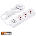 Üçlü Topraklı Anahtarlı Grup Priz 2mt Eko AS T2A