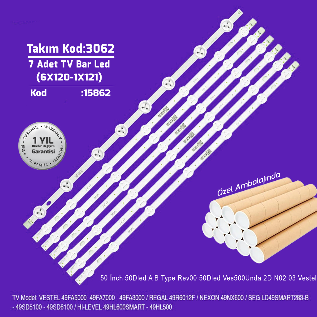 50'' 50Dled A B Type Rev00 50Dled Ves500Unda 2D N02 03 Vestel 7adet Tv Bar Led