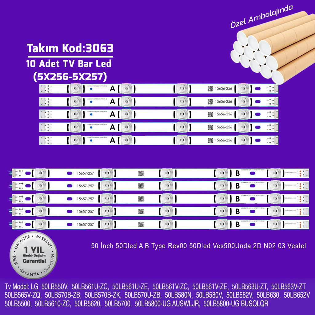 50'' Lg Innotek Drt 3.0 A B Type Rev0.2 Lg 10adet Tv Bar Led