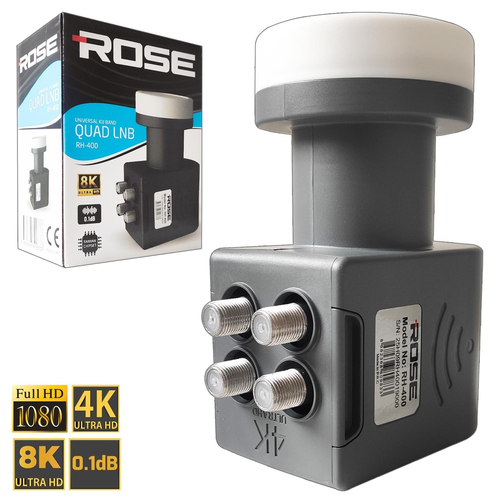 Dörtlü Lnb 0.1DB 3D UHD 8K Quad Rose RH-400