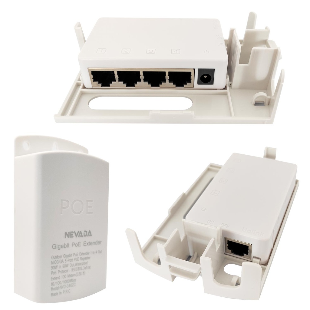 Poe Extender Gigabit 1 in 4 10/100/1000Mbps Nevada NVD-3402C