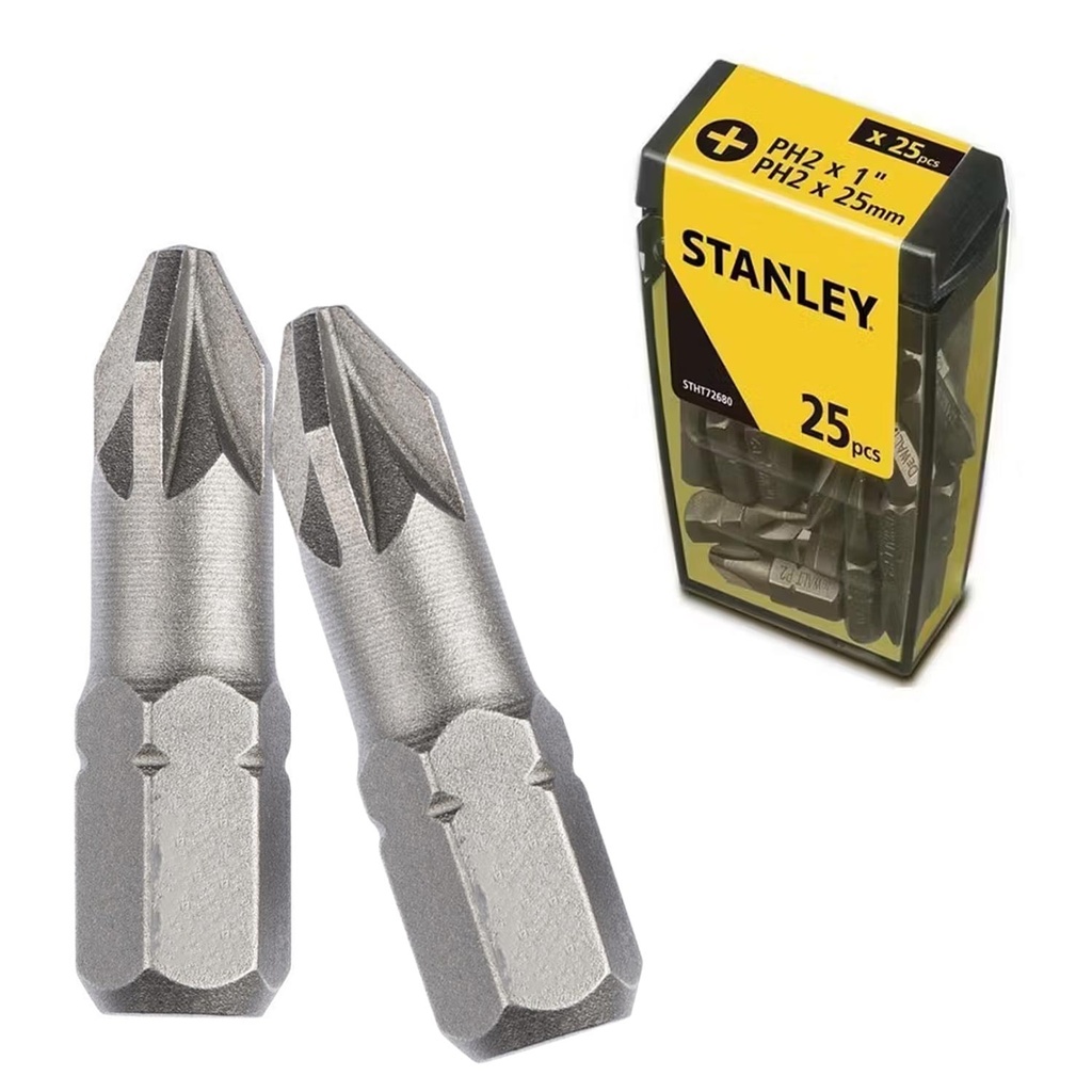 Matkap Vidalama Yıldız Uç Seti PH2x1" PH2X25mm 25 Adet Stanley