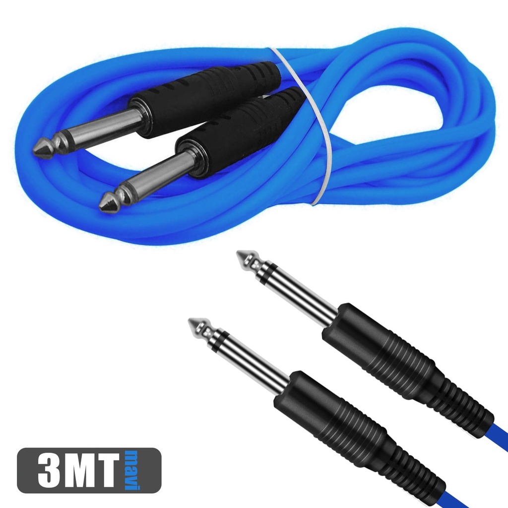 Anfi Uzatma Kablosu 6.3mm Mono 3mt Mavi