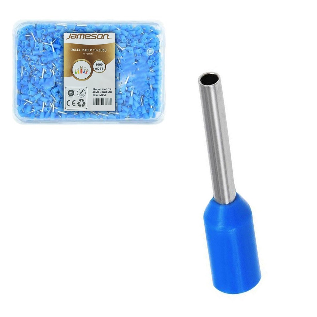 İzoleli Kablo yüksüğü 0.75mm 1000 Adet