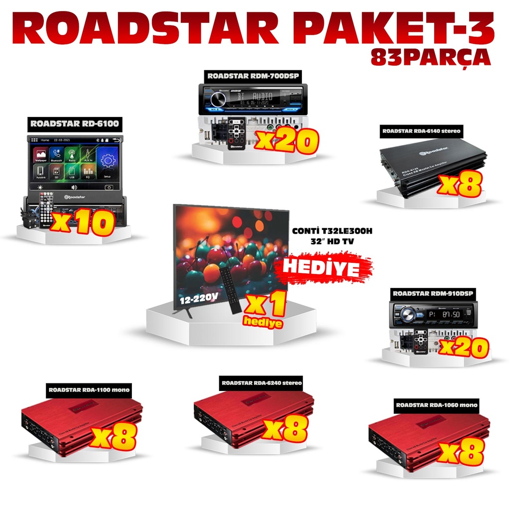 Paket-3 83 Parça Roadstar Seti İndash+Type+Anfi