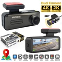 Wifi Araç İçi 2 Kamera GPS'li DVR Led Ekran Gece Renkli Sesli 4K+2K Rose MR-81GPS