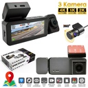 Wifi Araç İçi 3 Kamera GPS'li DVR Led Ekran Gece Renkli Sesli 4K+2K+1K Rose MR-46 GPS
