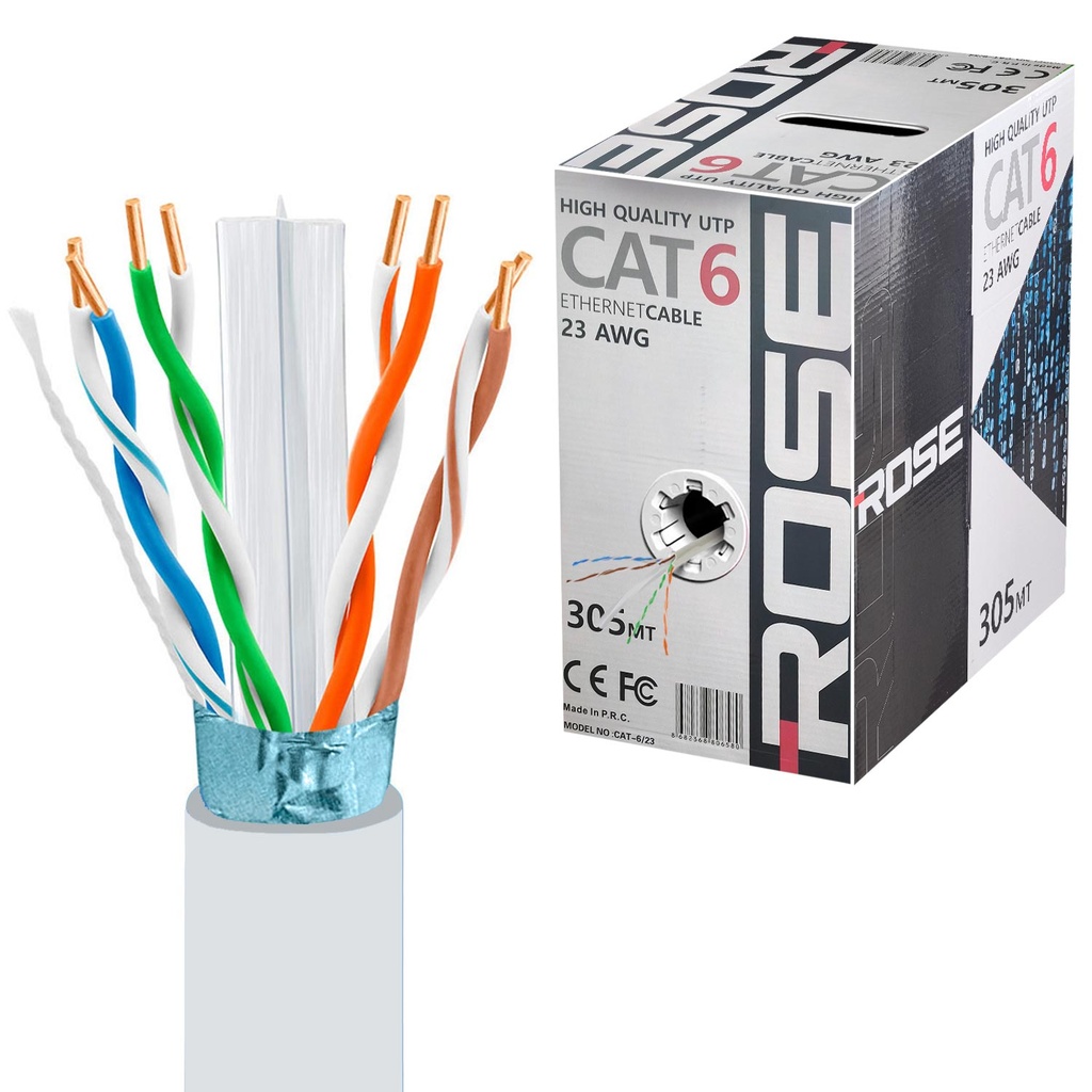 Cat6 Kablo 23Awg 0.51 305mt Rose Cat6/23
