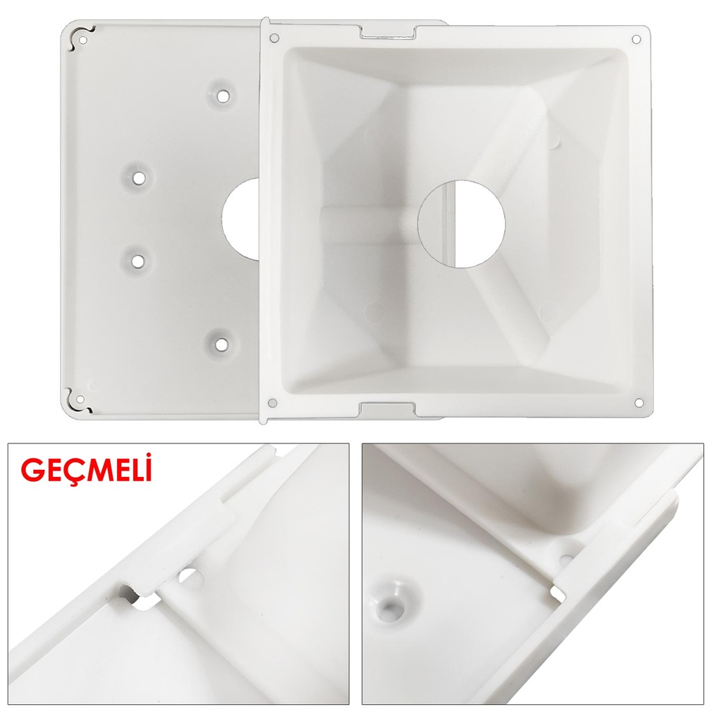 Kamera Buat 140x140mm Kızaklı Geçmeli Kare Tabanlı ABS Poke PK-8362