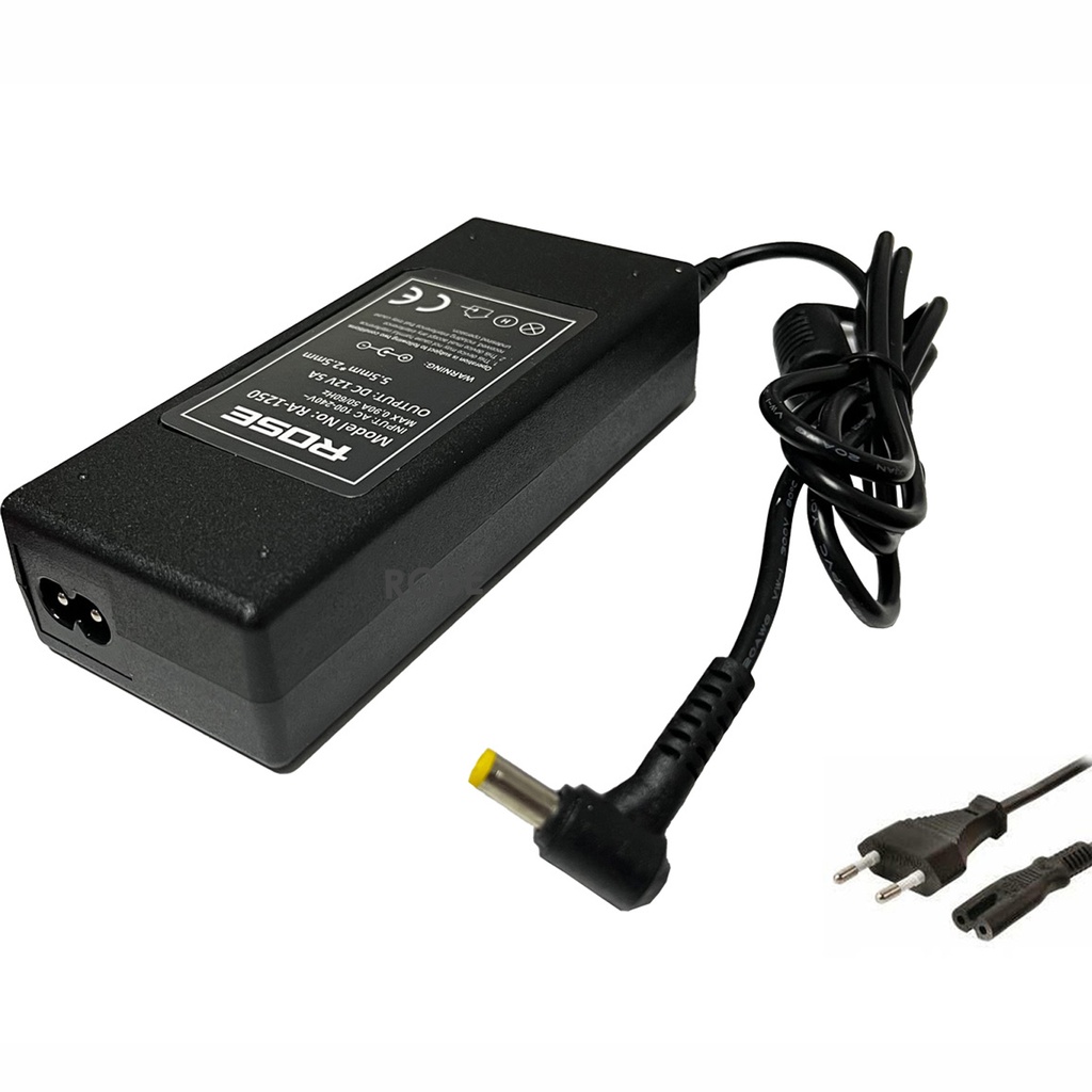 Adaptör 12v 5a Masa Tip 5.5x2.5 Plastik Kasa Rose RA-1250