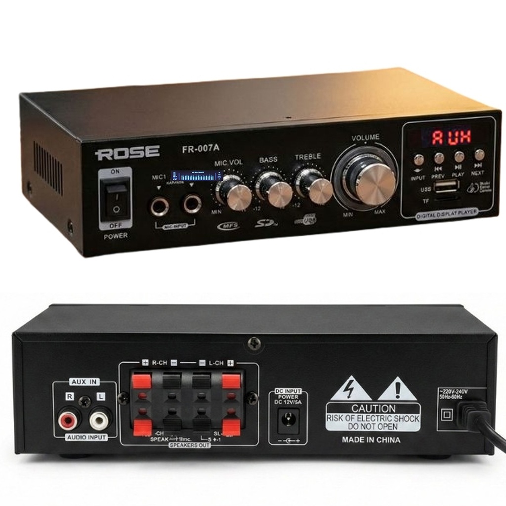 Anfi 2x50 Watt Bt Pc Mic Usb Sd 12v 220v 2 Mikrofon Girişli Rose FR-007A