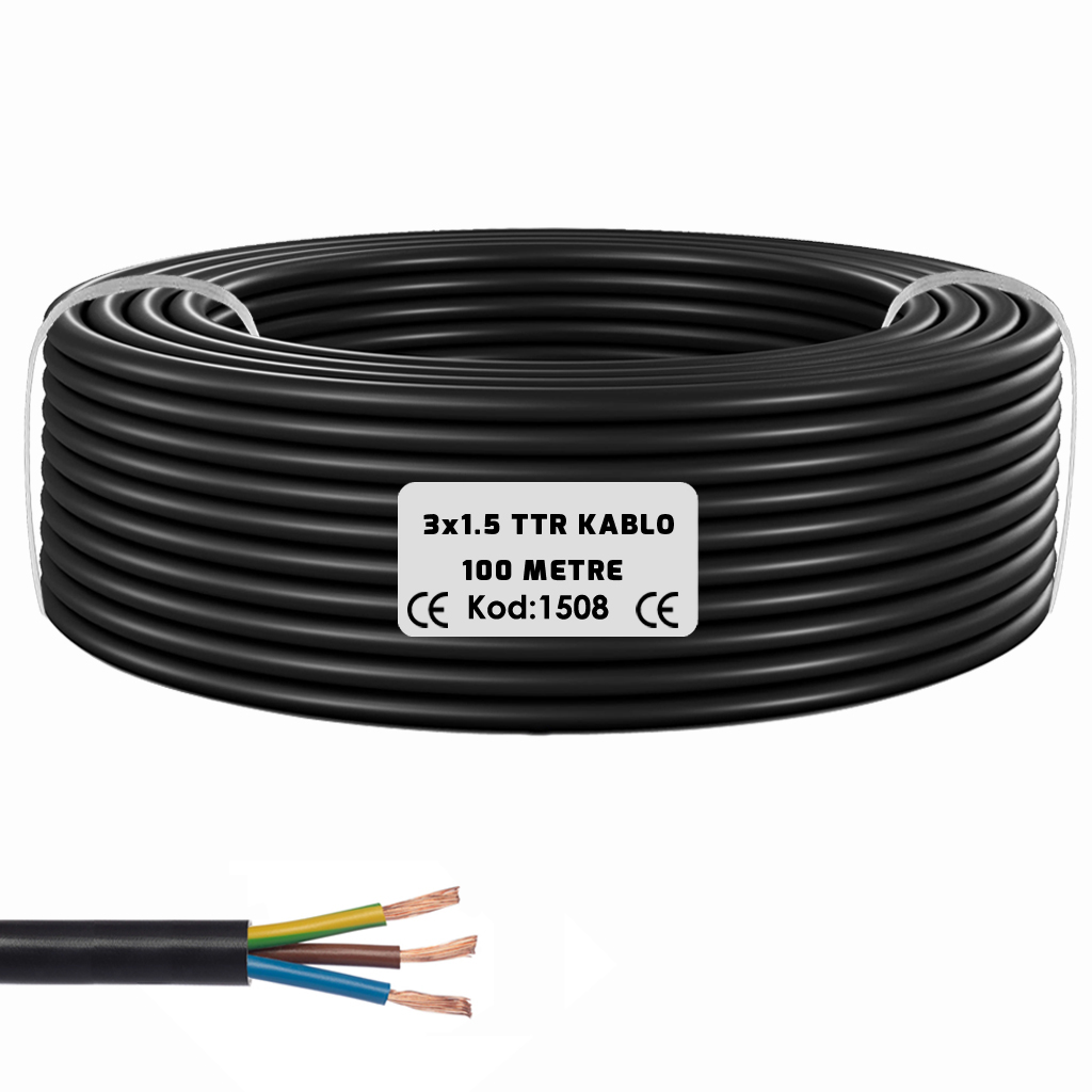 3x1.5 TTR Seslendirme Kablosu Siyah 100mt PK-315S