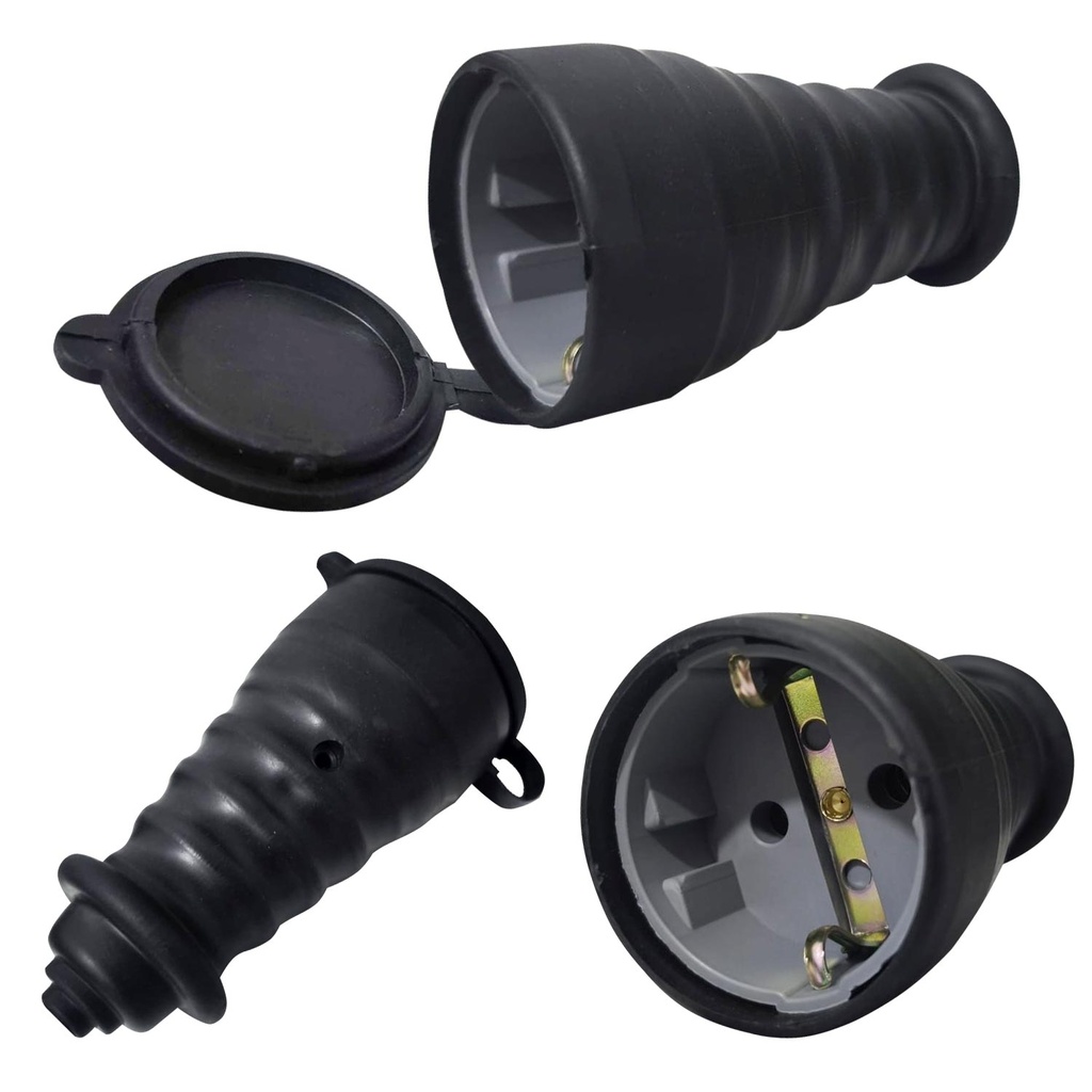 Dişi Fiş Topraklı Kauçuk Far MCN