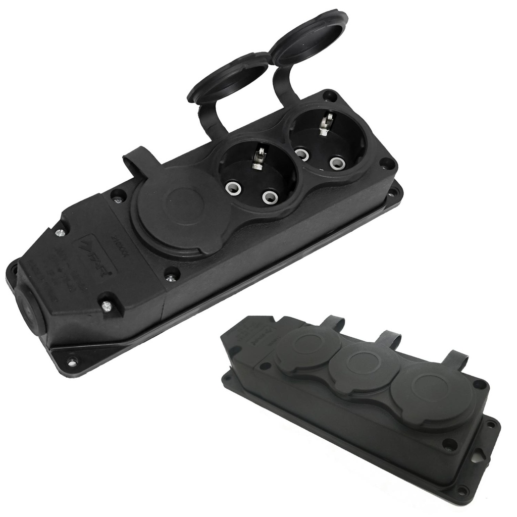 Üçlü Grup Priz Topraklı Kauçuk Far MCN