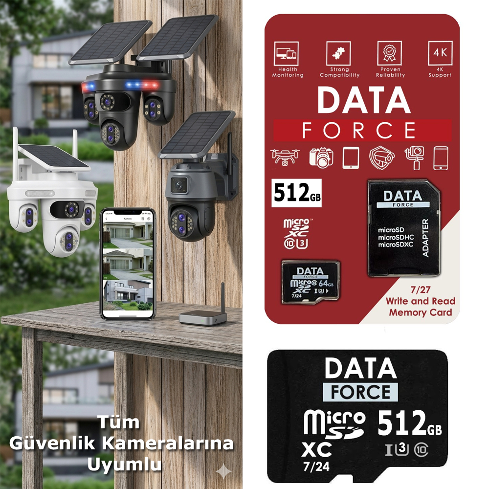512GB 7/24 Güvenlik Hafıza Kartı Micro SD 3U Data DT-512